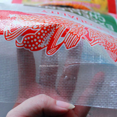 Transparent Rice Bag 25kg 40kg Bags Poly PP Woven Sacks for soy bean Chemical Fertilizer